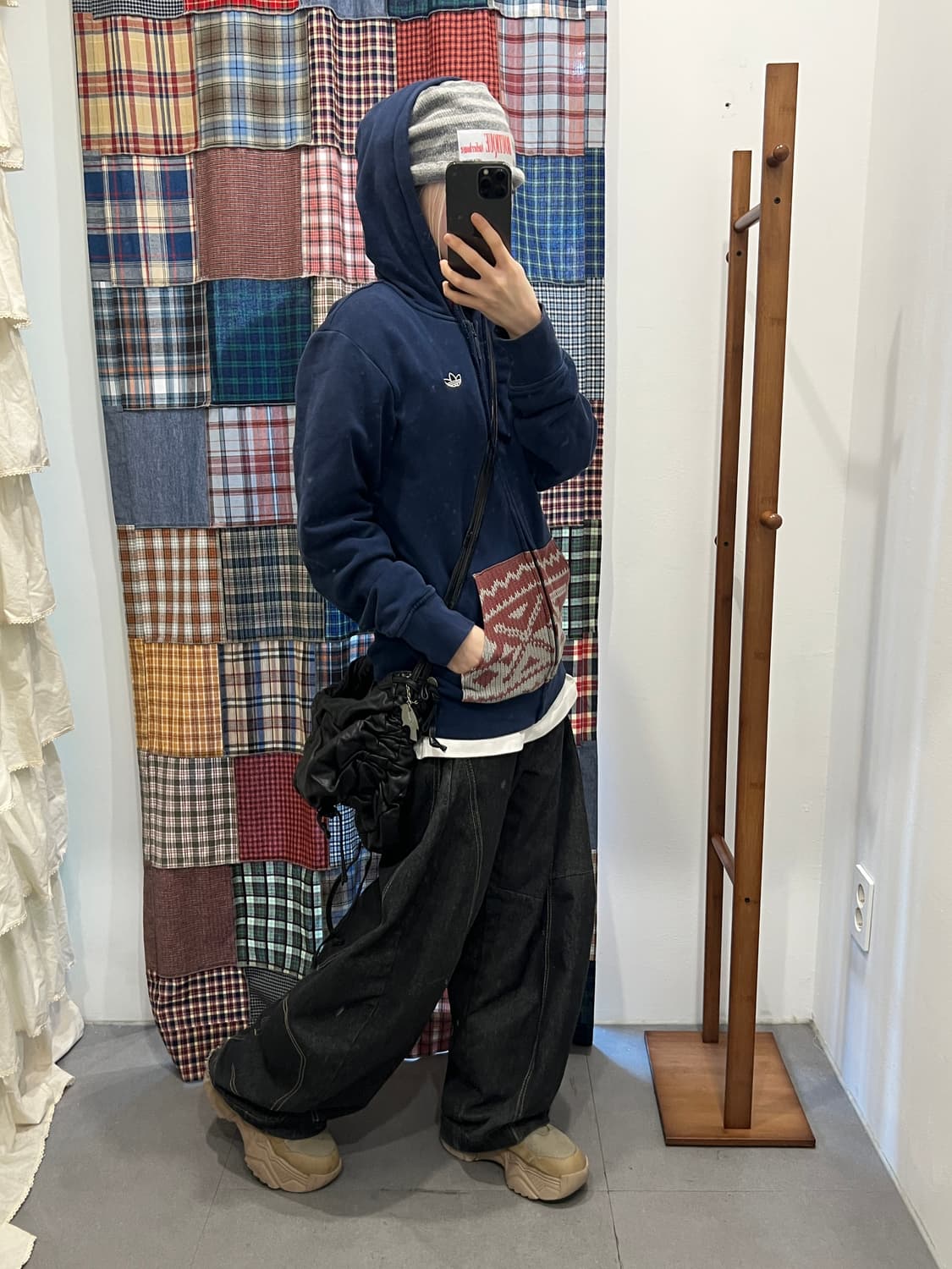 아디다스 네이비 빈티지 파이어 후드집업 상품이미지3