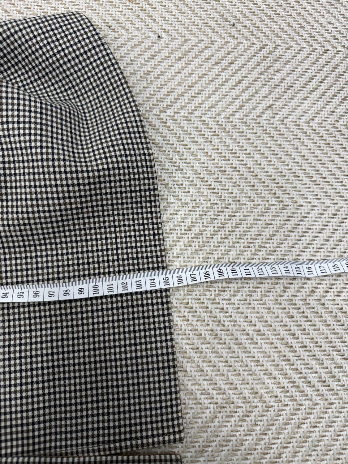 정품) 르베이지 오버핏 가죽디테일 체크 코트 97 상품이미지10