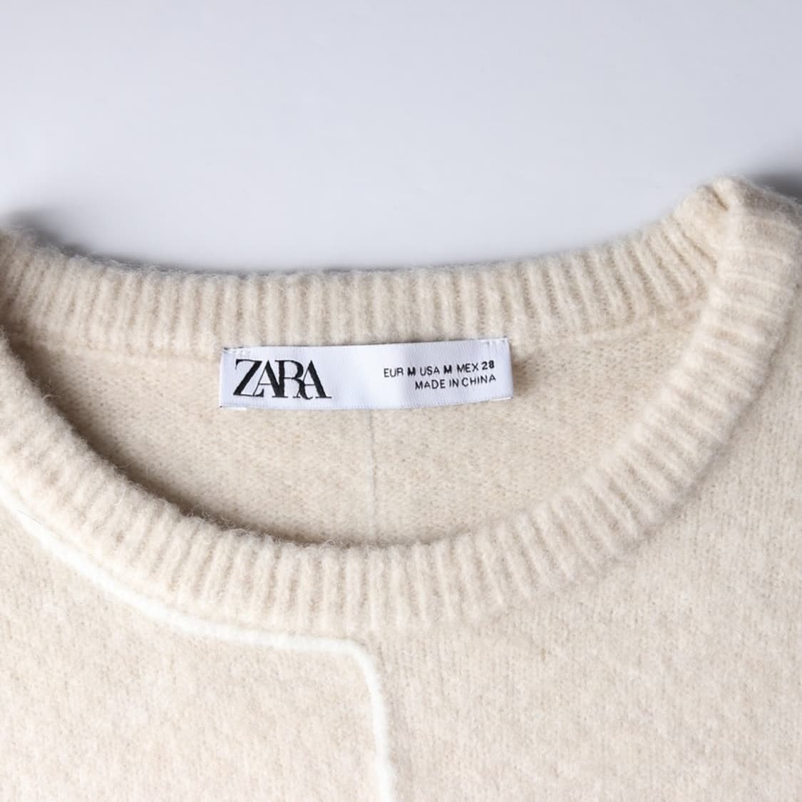 ZARA 오트밀 절개 디테일 울 블렌드 니트 M 상품이미지5