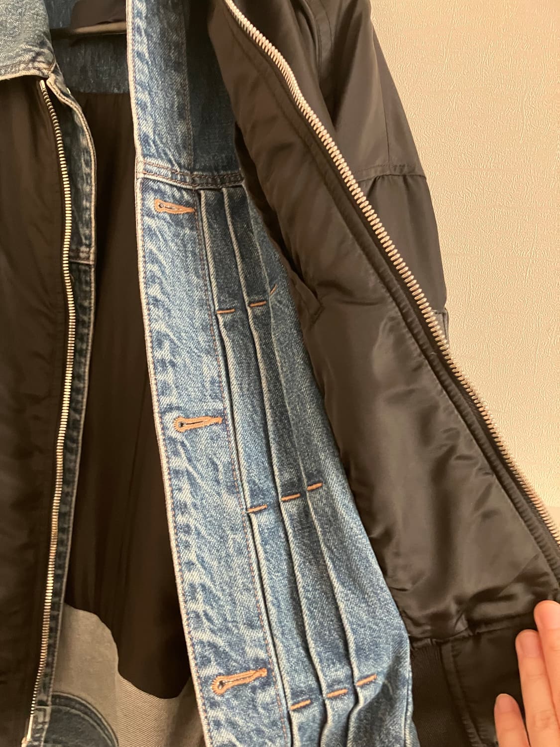 준지 21FW 패디드 데님트러커 봄버 44 (세미오버핏 S) 상품이미지8