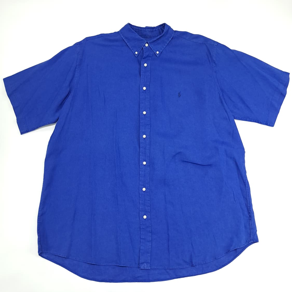 Co492 2XL Tall 폴로 랄프로렌 로얄블루 린넨 반팔 셔츠 남방 상품이미지1