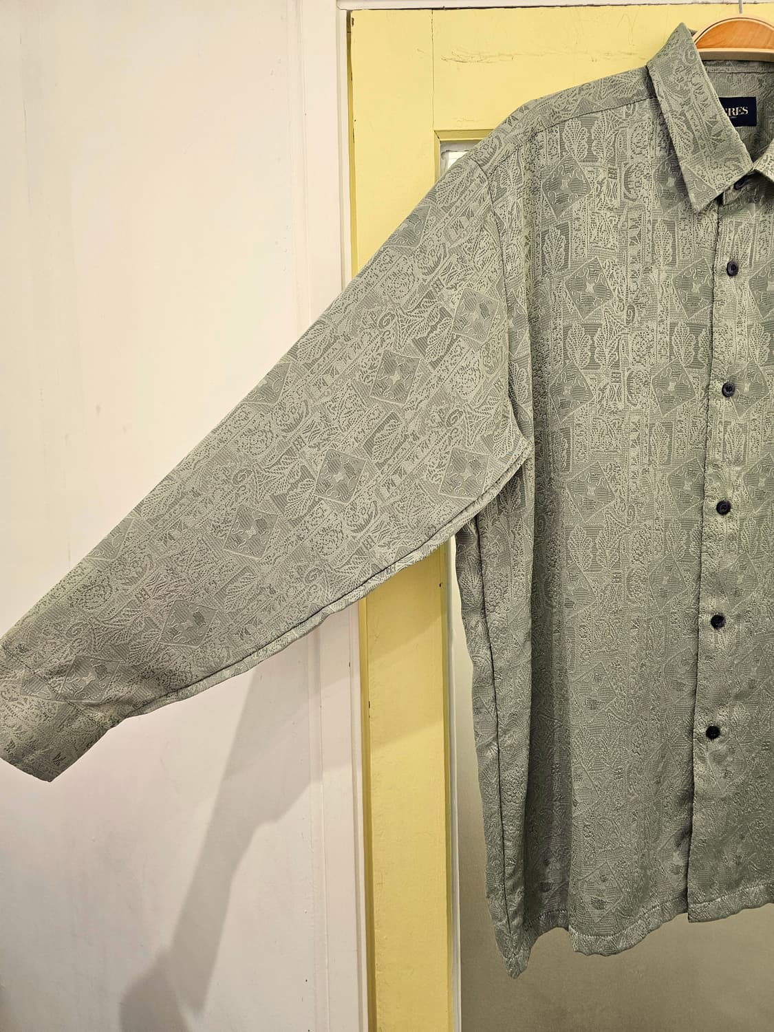 LOGRES 그린 자가드 셔츠 블라우스 상품이미지4