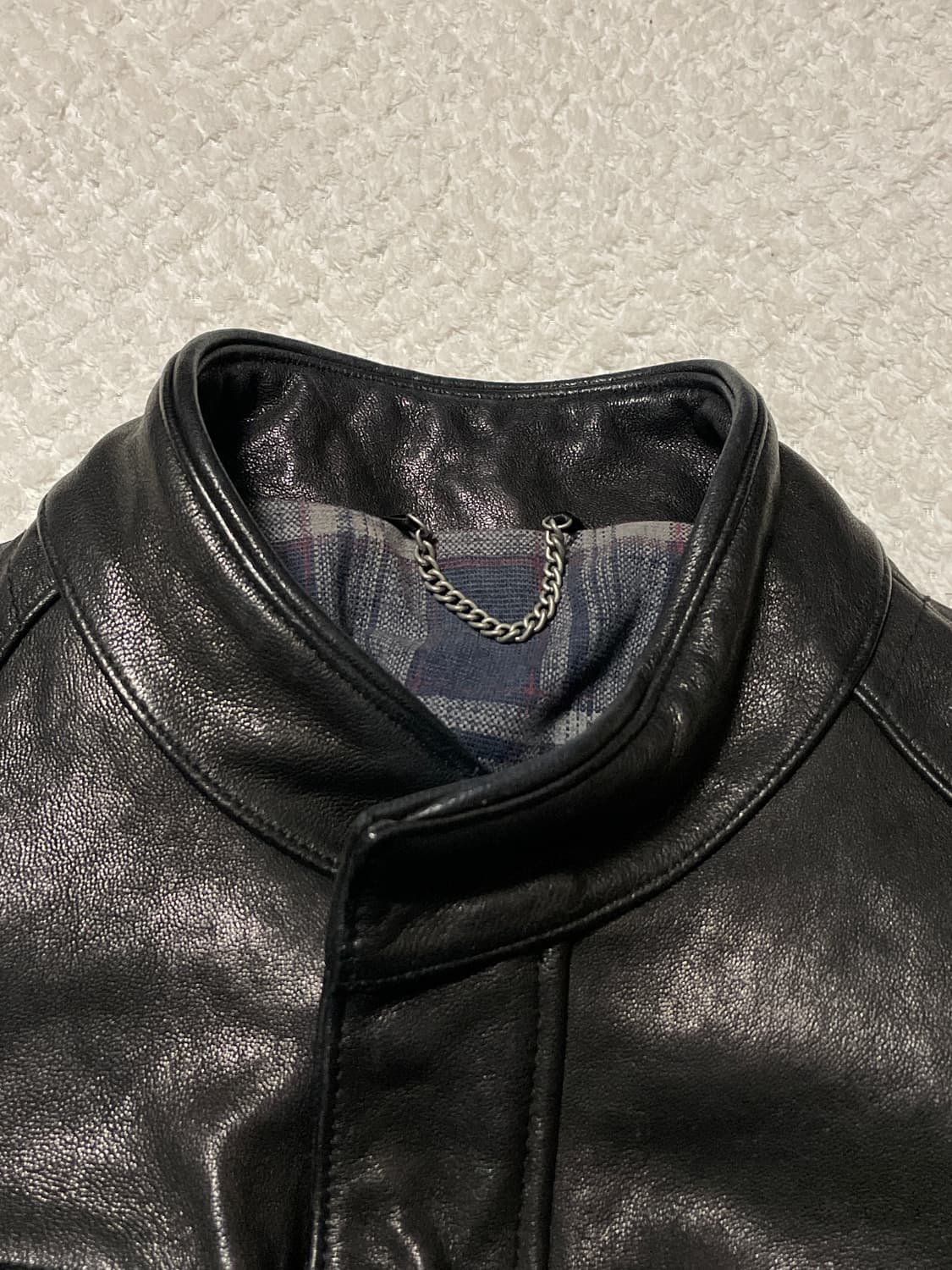 광희시장 웨스턴 무드 램스킨 양가죽 바이커 레더 자켓 상품이미지5