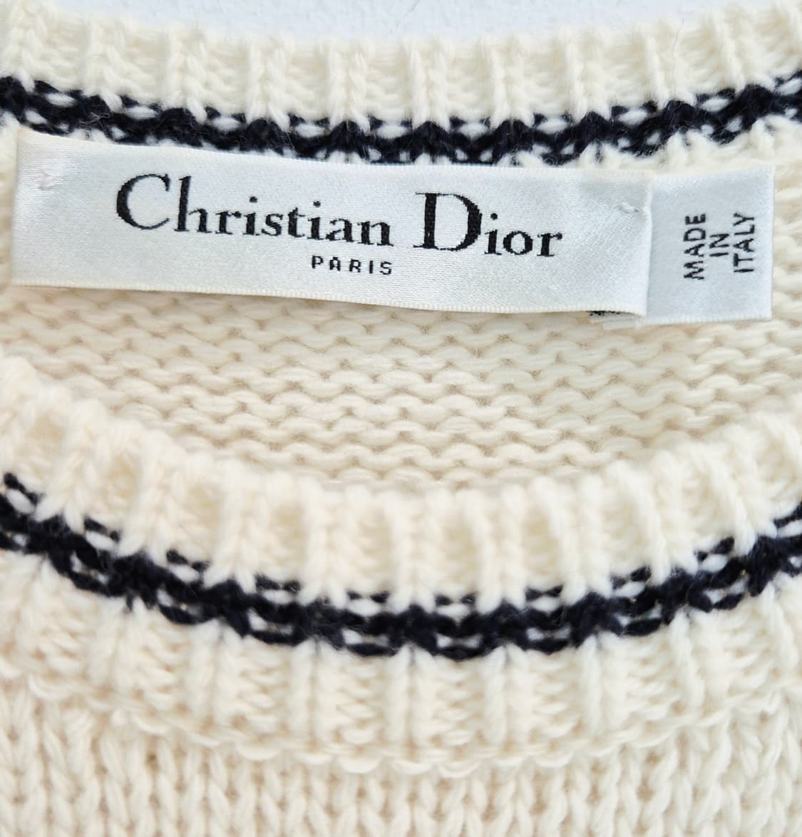 디올 에크루 울 캐시미어 반소매 니트 스웨터 상품이미지3