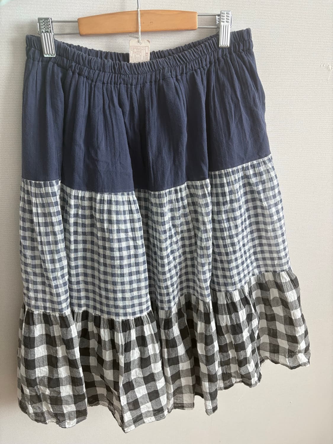 아보라빈티지 빈티지 롱스커트 체크스커트 모리걸 패치 입질연 상품이미지1