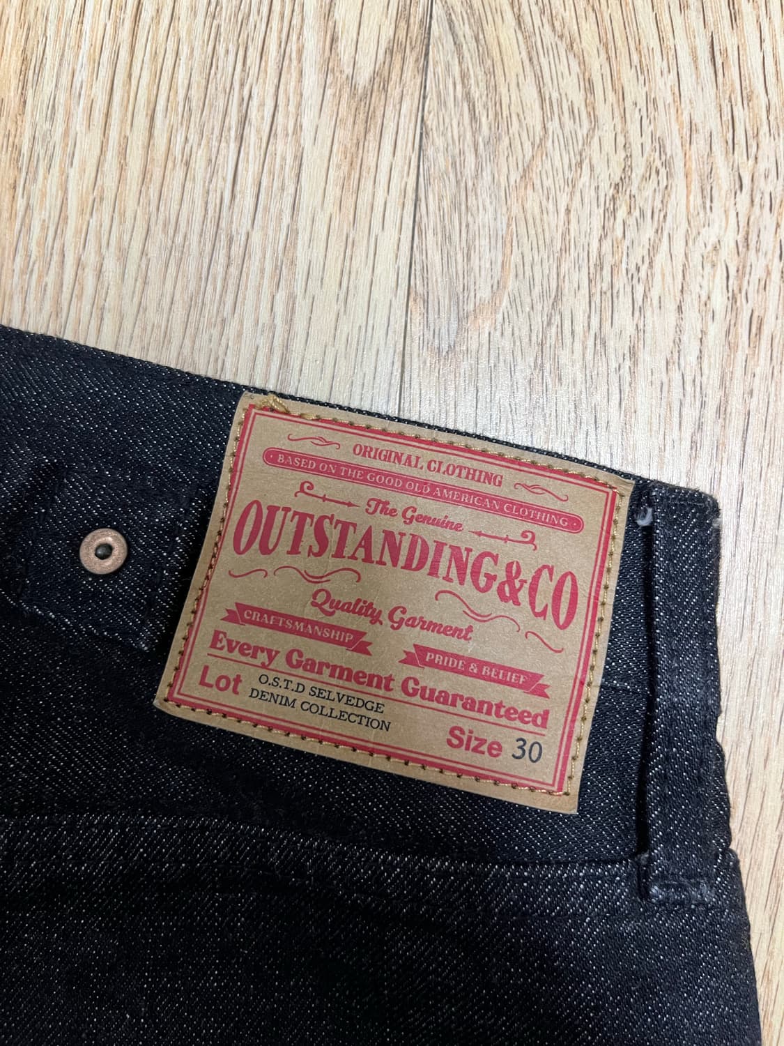 아웃스탠딩 30s 셀비지 신치백 데님 블랙 상품이미지6