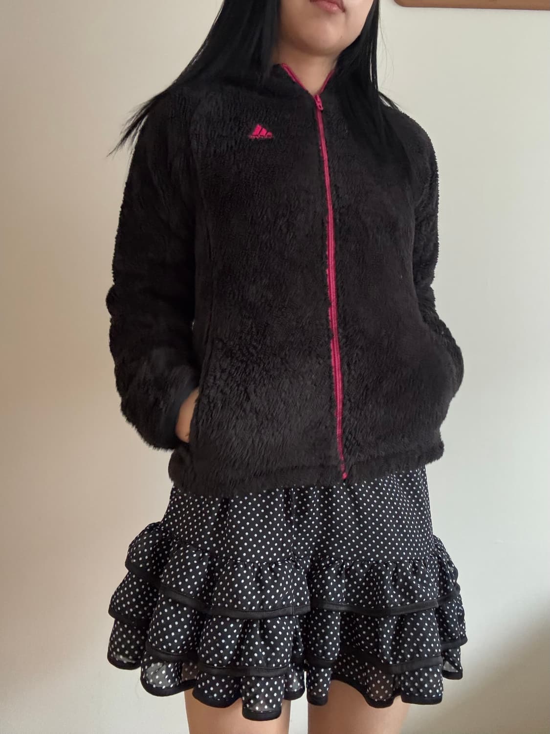 아디다스 핑크 호피 후리스 상품이미지2