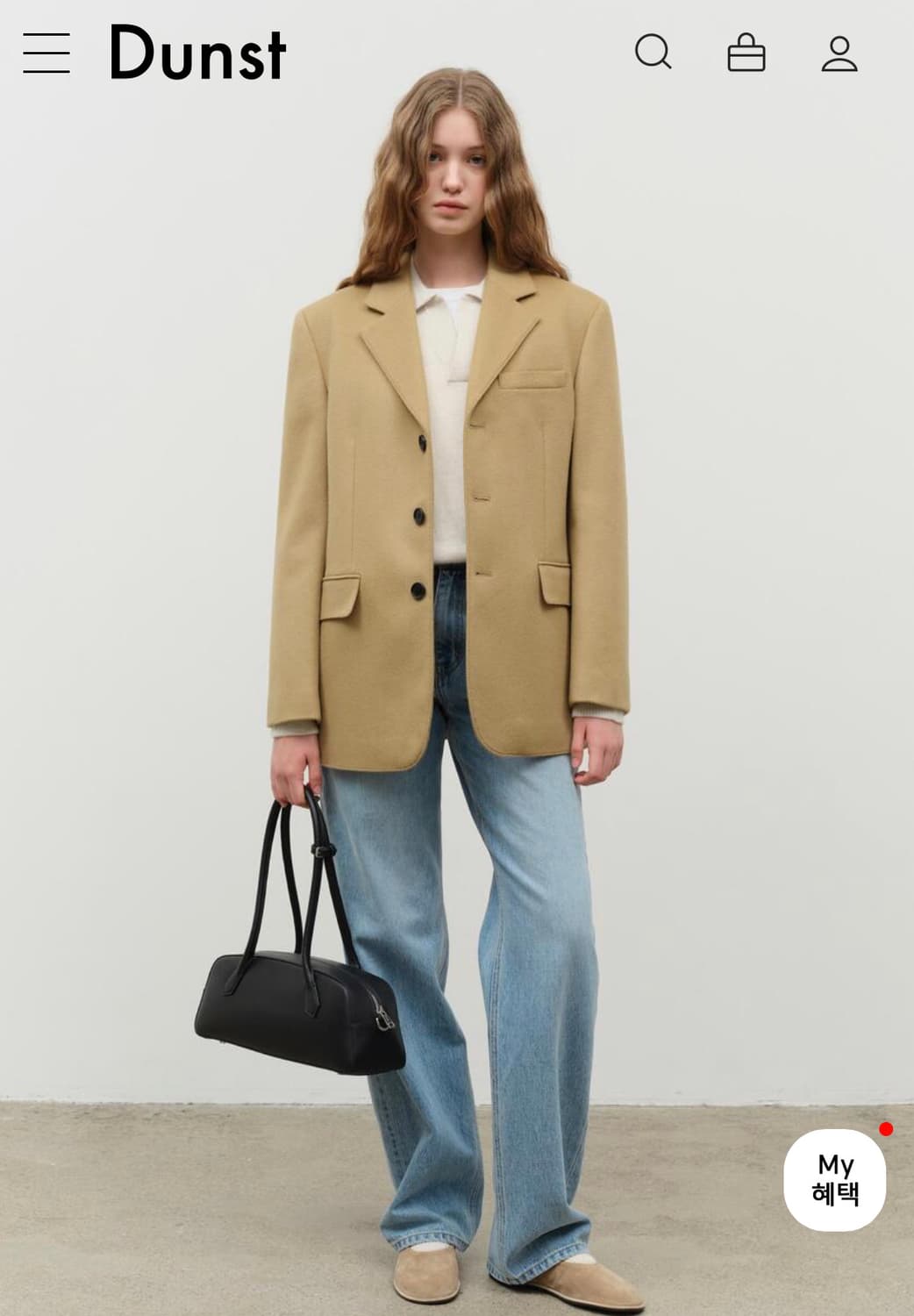 던스트 유니섹스 3버튼 캐시미어 자켓 XS 상품이미지1