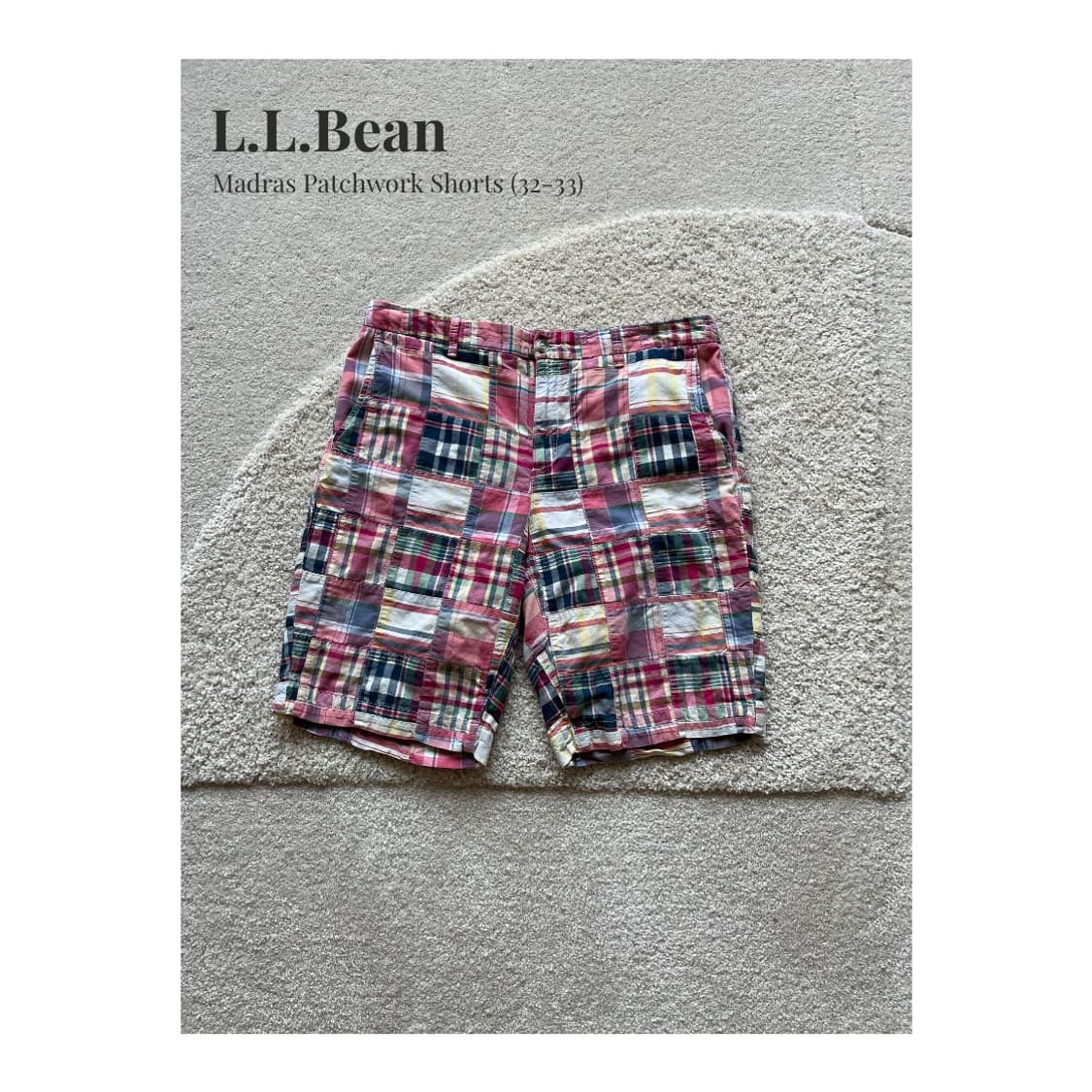 L.L.Bean 마드라스 패치워크 쇼츠 (32-33) 상품이미지1