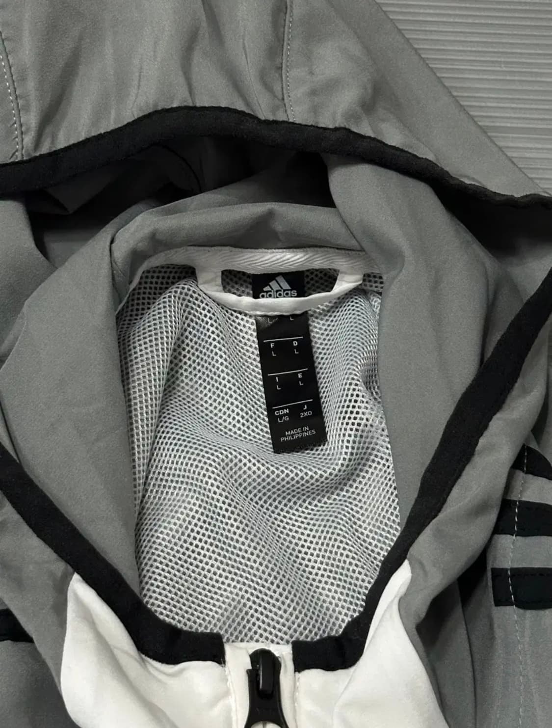 아디다스 바람막이 자켓 화이트 그레이 L 상품이미지5