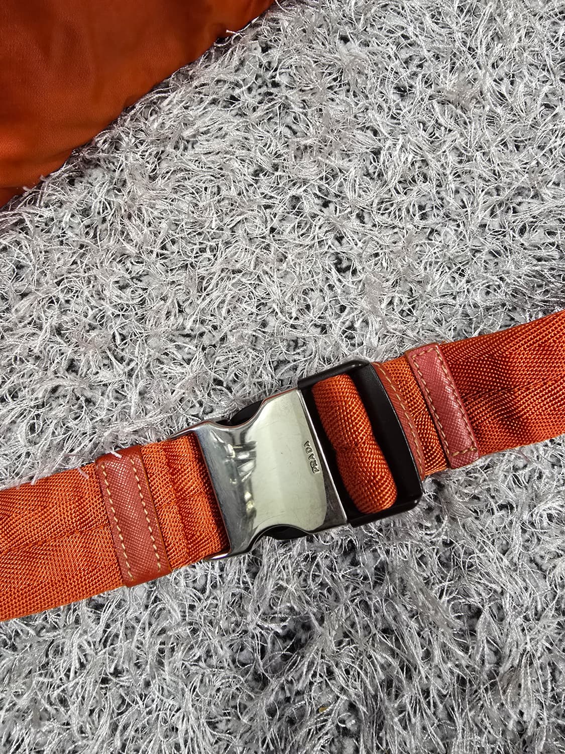 프라다 오렌지 라일론 벨트백 힙색 상품이미지5