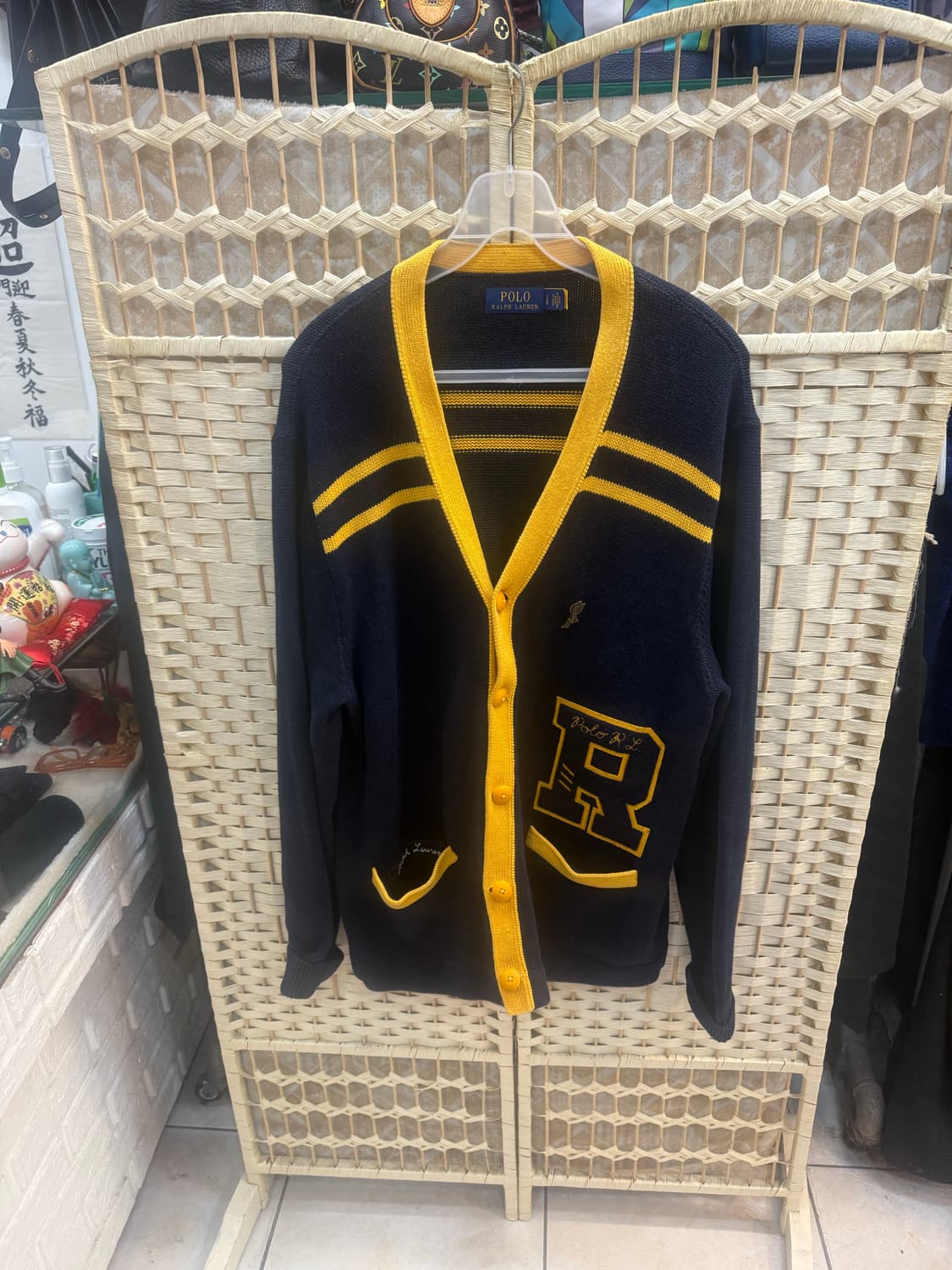 105 정품 폴로 랄프로렌 린넨핀 레터맨 가디건 팝니다 상품이미지1