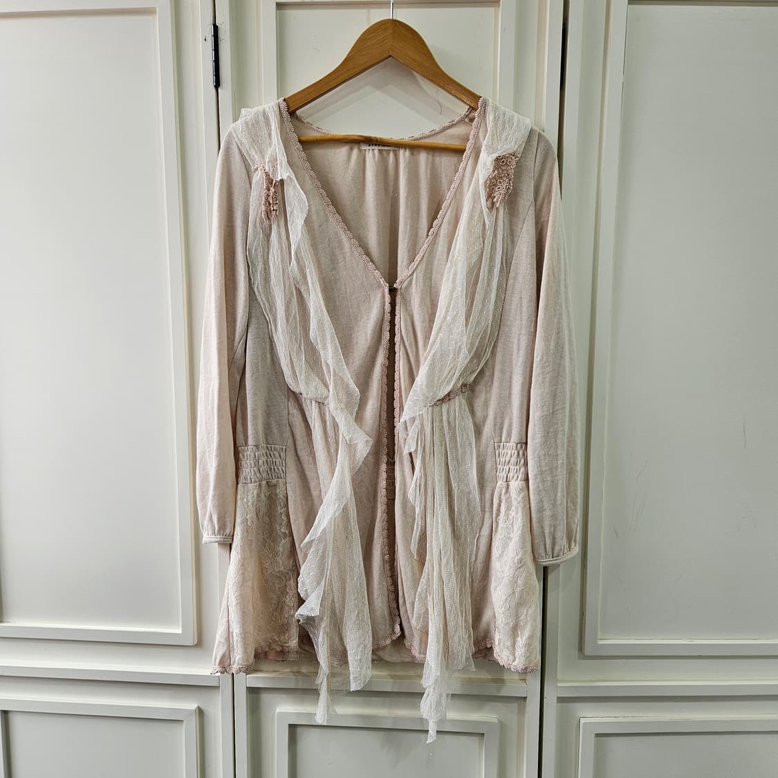 엑시즈팜 레이스 드레이프 롱 가디건 상품이미지1