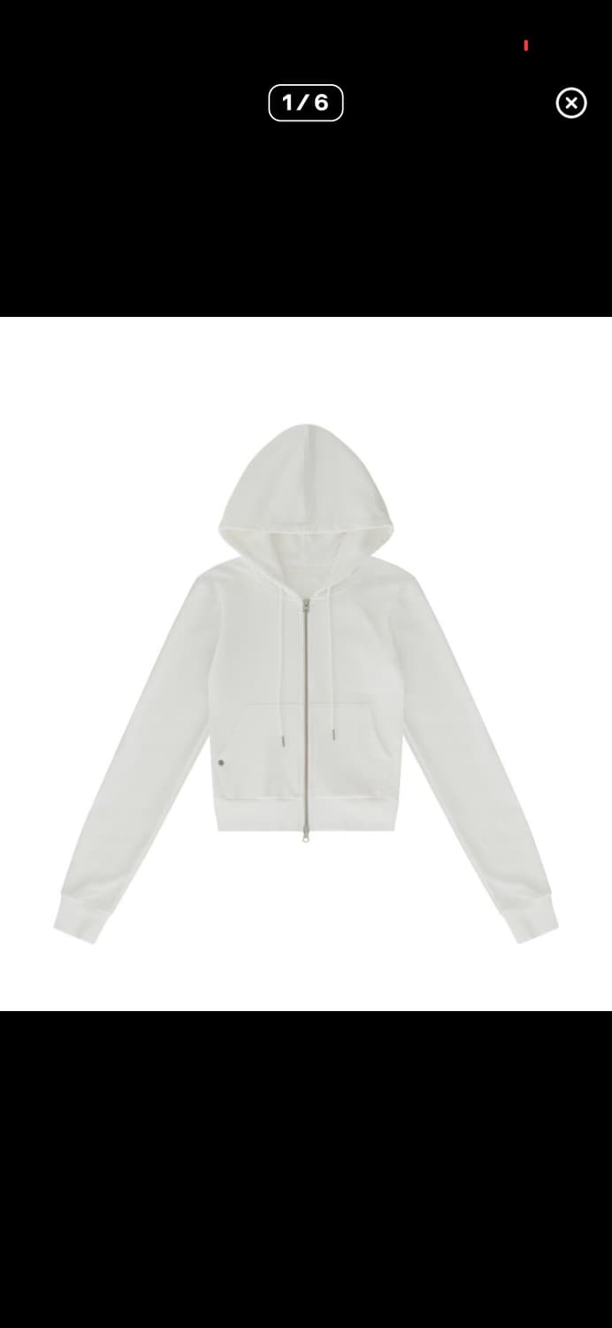 Kashiko yantra slim hoodie zip up white 상품이미지1