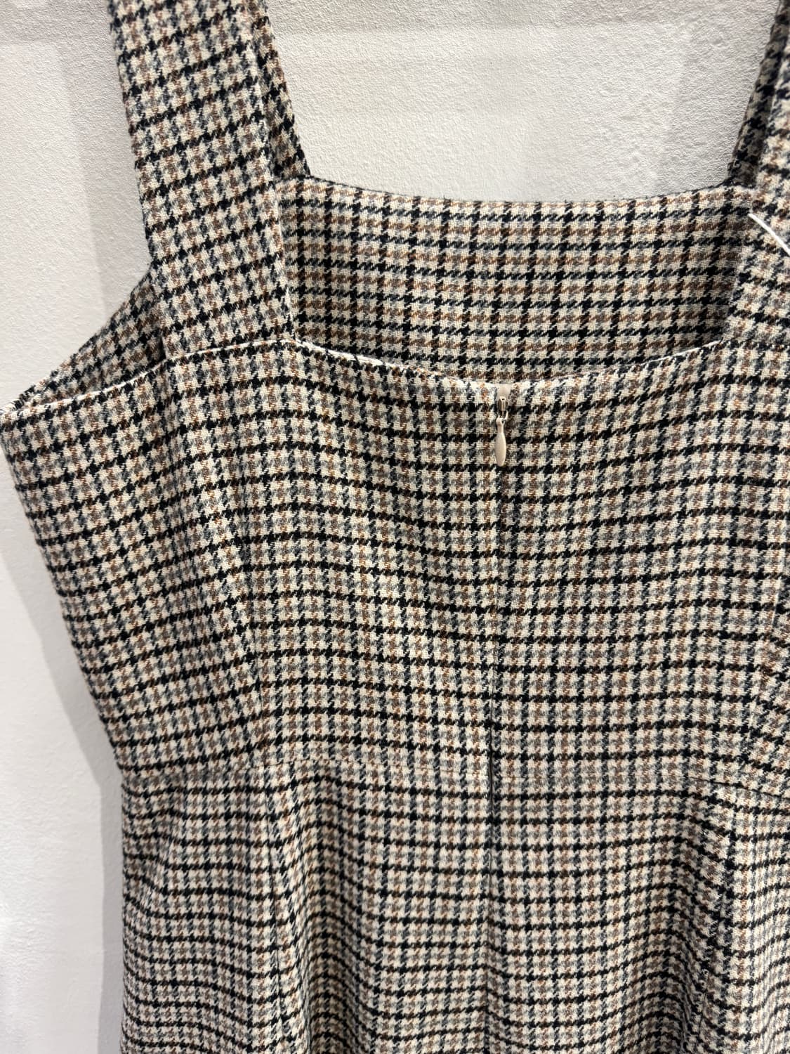 vintage 어깨끈 체크 원피스 상품이미지5