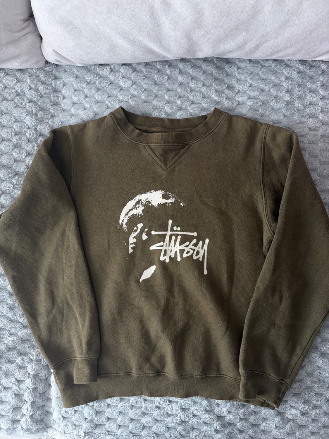 90s 올드 빈티지 스투시 크루넥 맨투맨 카키 M 상품이미지1