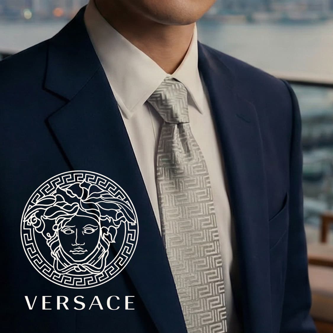 베르사체 실크 시그니처 자카드 넥타이 8.7cm A+등급 K1640
 상품이미지1