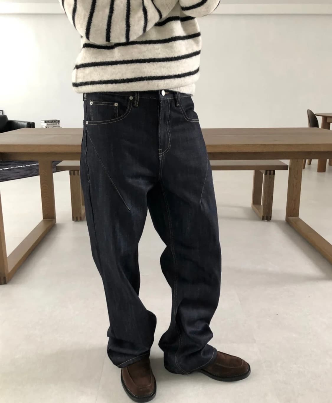 스티치 세미와이드 데님 상품이미지2