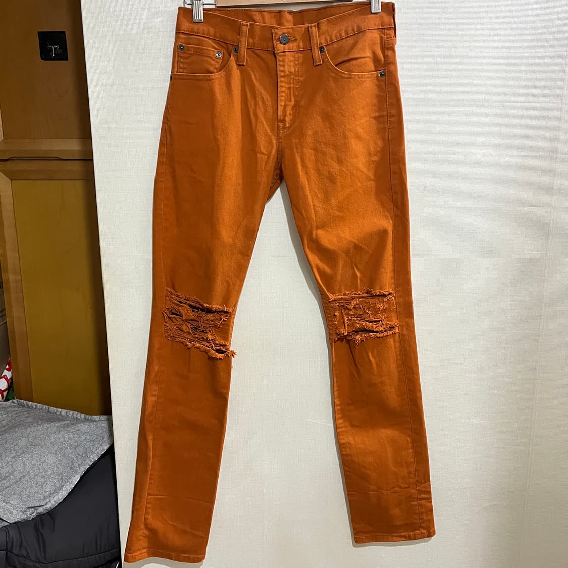 (29/32) 리바이스 511 디스트로이드 주황 데님 진 상품이미지1