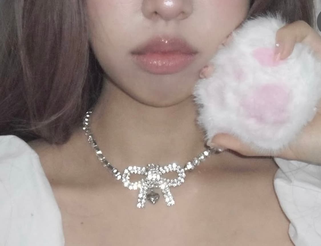 엔젤가터 빅 보우 젬 목걸이 상품이미지1