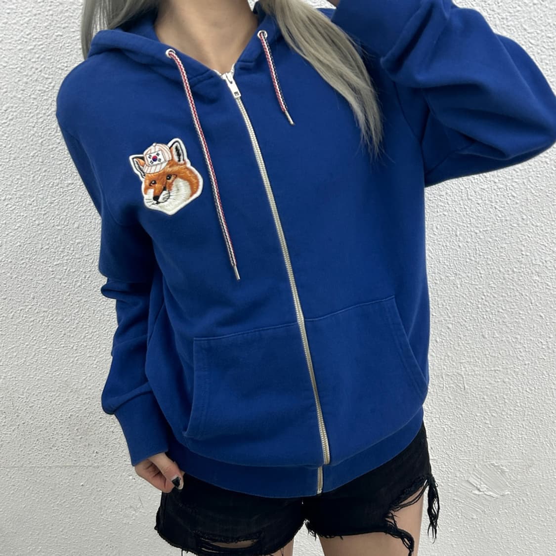 메종키츠네 폭스 블루 후드집업 M 상품이미지1