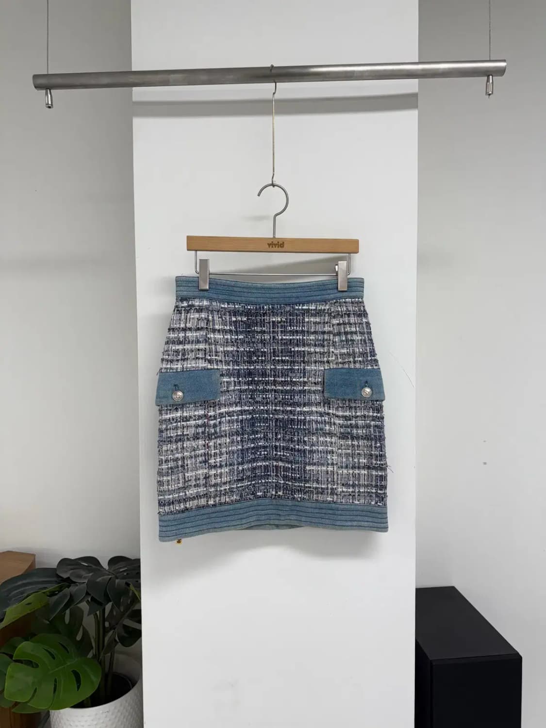 피에르 발망 트위드 데님 스커트 상품이미지1