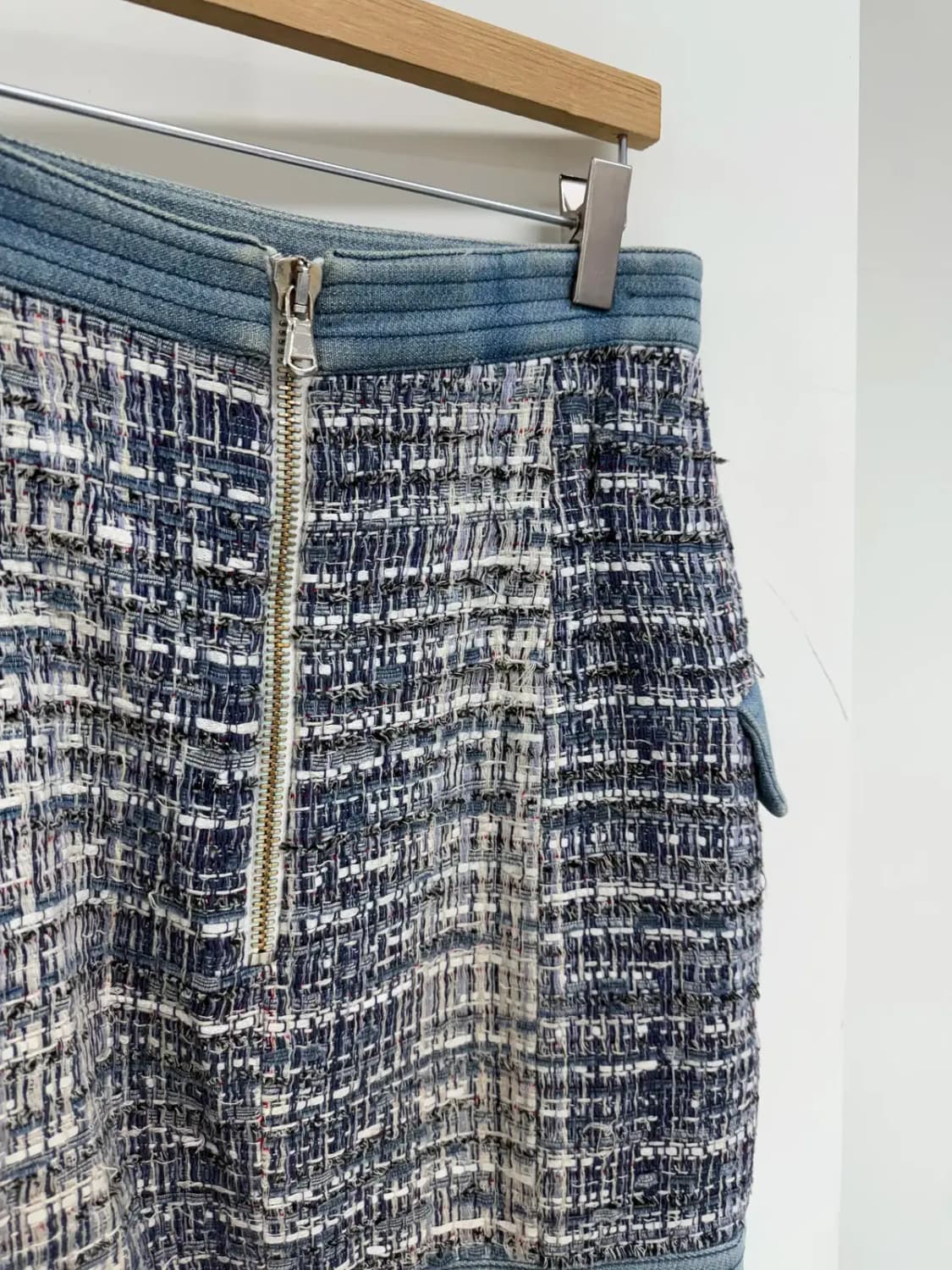 피에르 발망 트위드 데님 스커트 상품이미지4