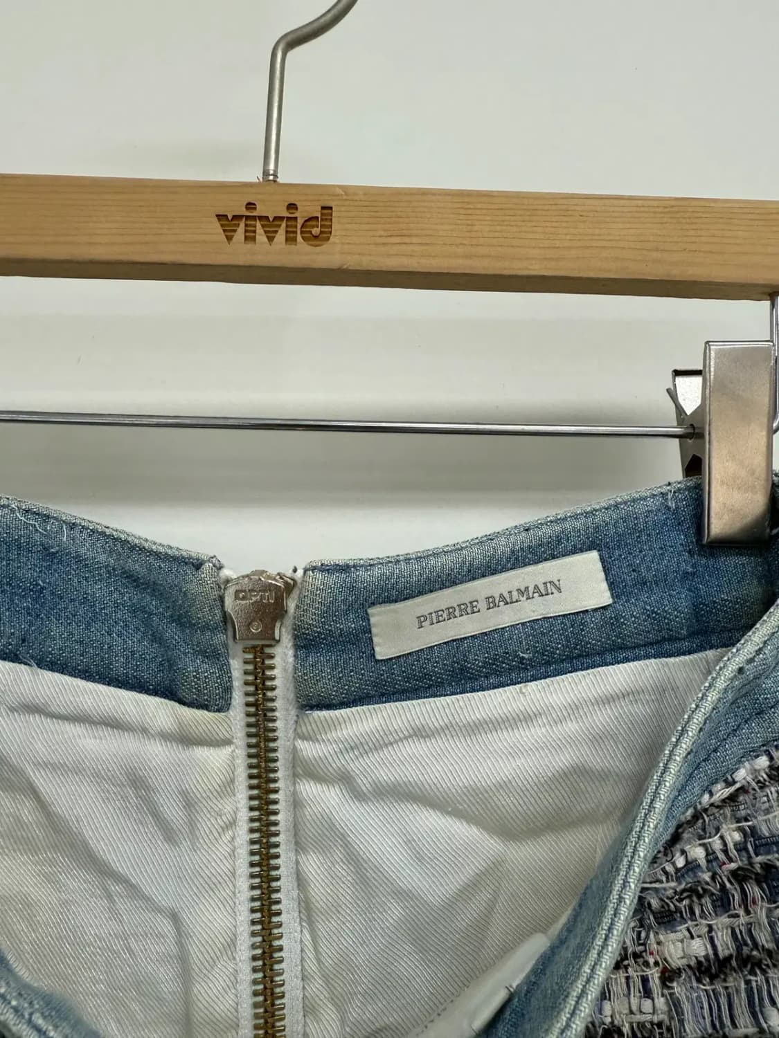 피에르 발망 트위드 데님 스커트 상품이미지5