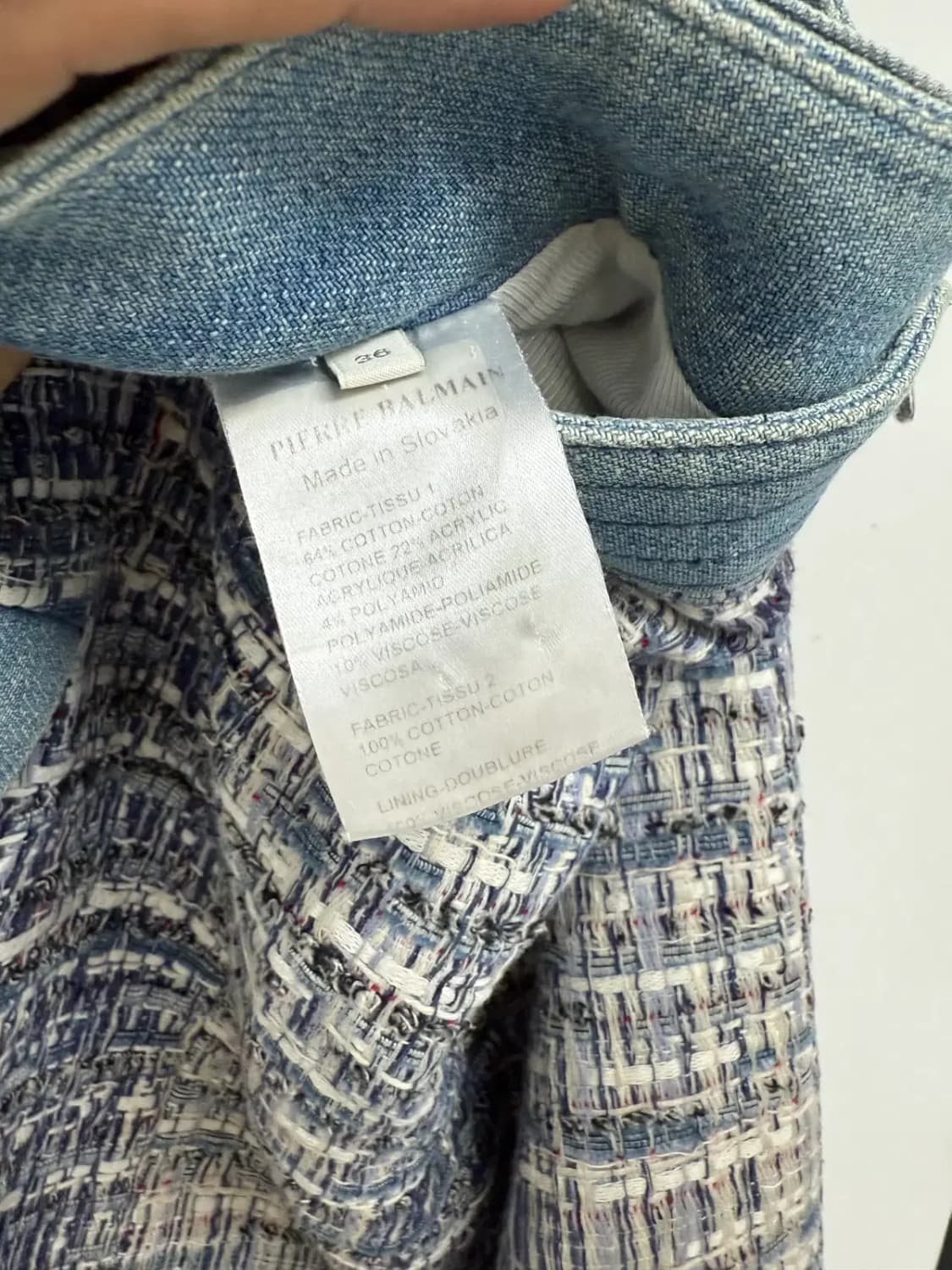 피에르 발망 트위드 데님 스커트 상품이미지6