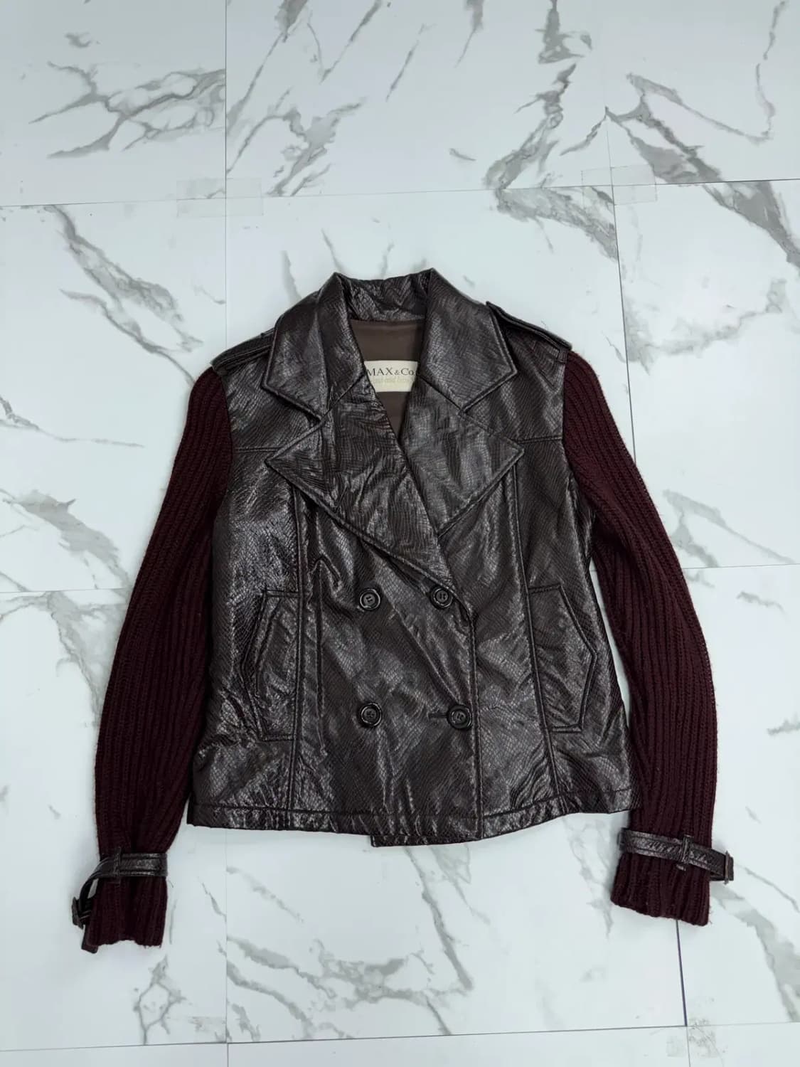 막스앤코 막스마라 레더 이펙트 니트 자켓 상품이미지1
