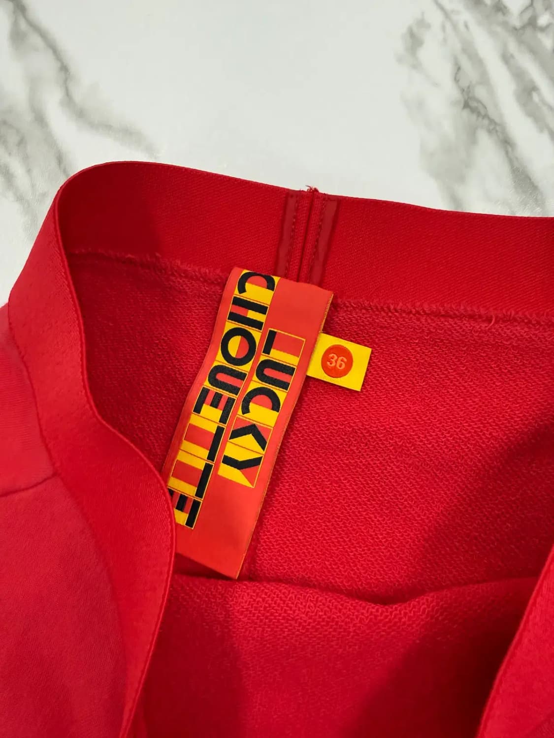 럭키슈에뜨 레드 스커트 상품이미지3