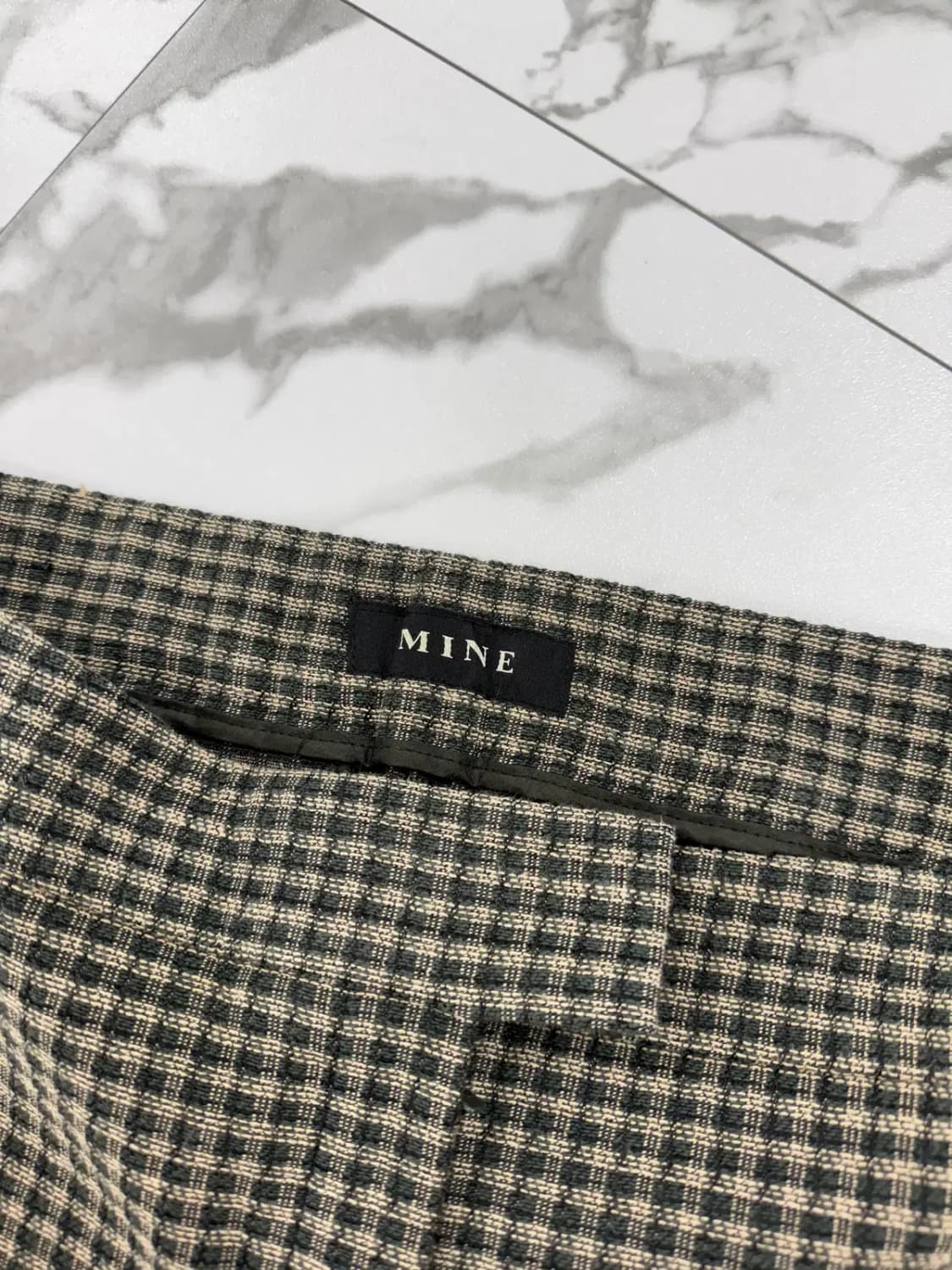 마인 체크 슬랙스 상품이미지3