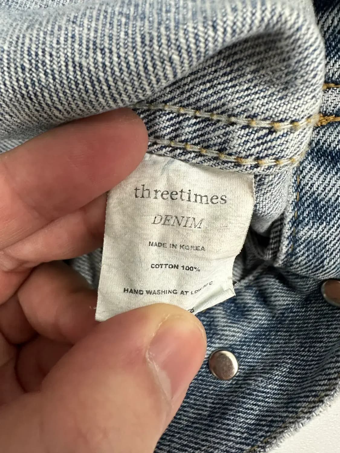 쓰리타임즈 자수 데님 자켓 상품이미지4