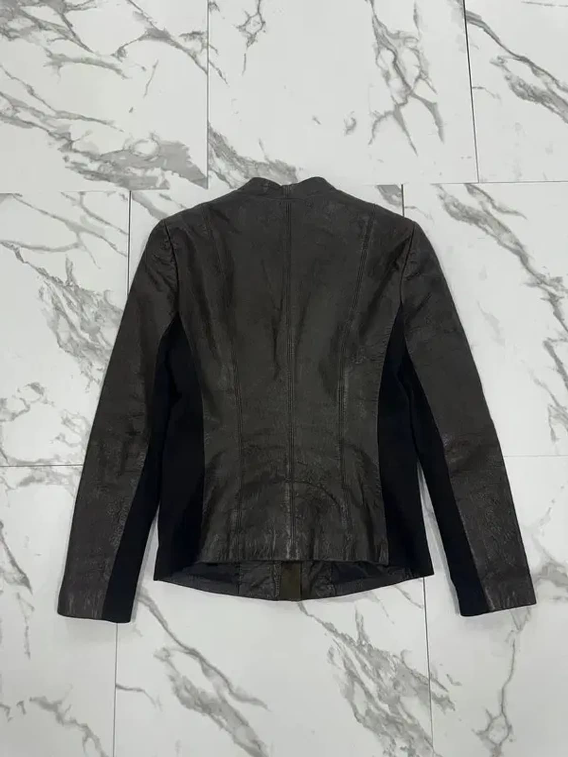 DKNY 레더 지퍼 카라리스 자켓 상품이미지2