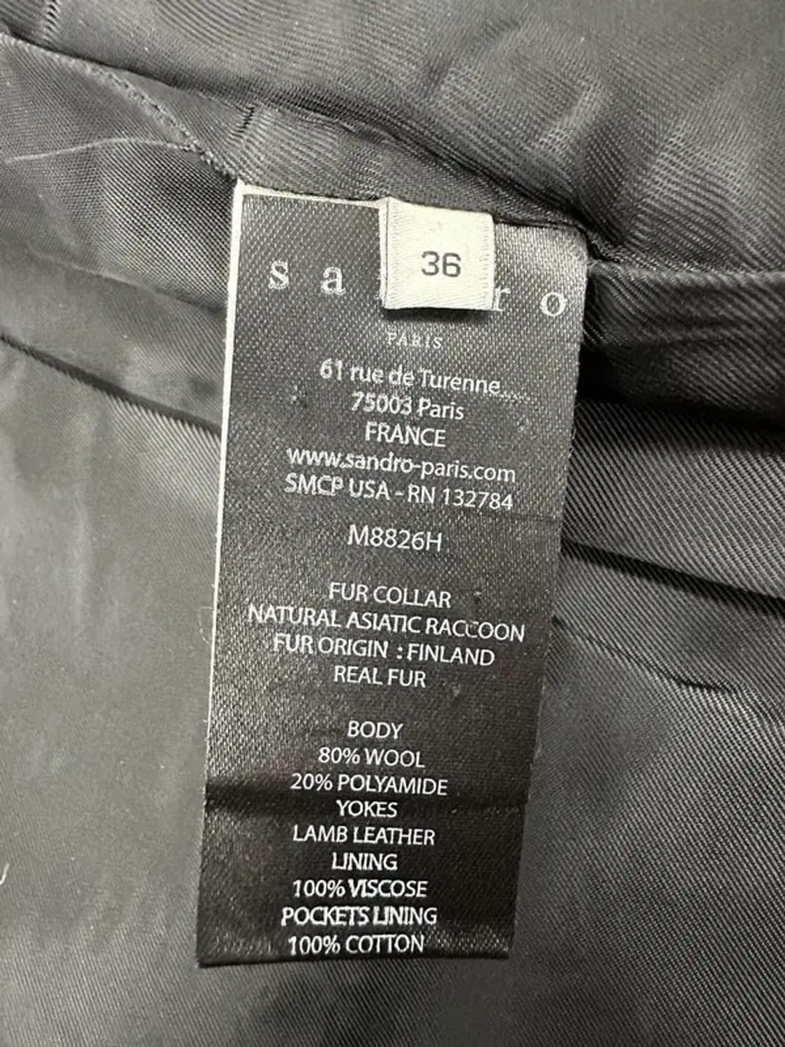 산드로 레더 트리밍 코트 상품이미지5