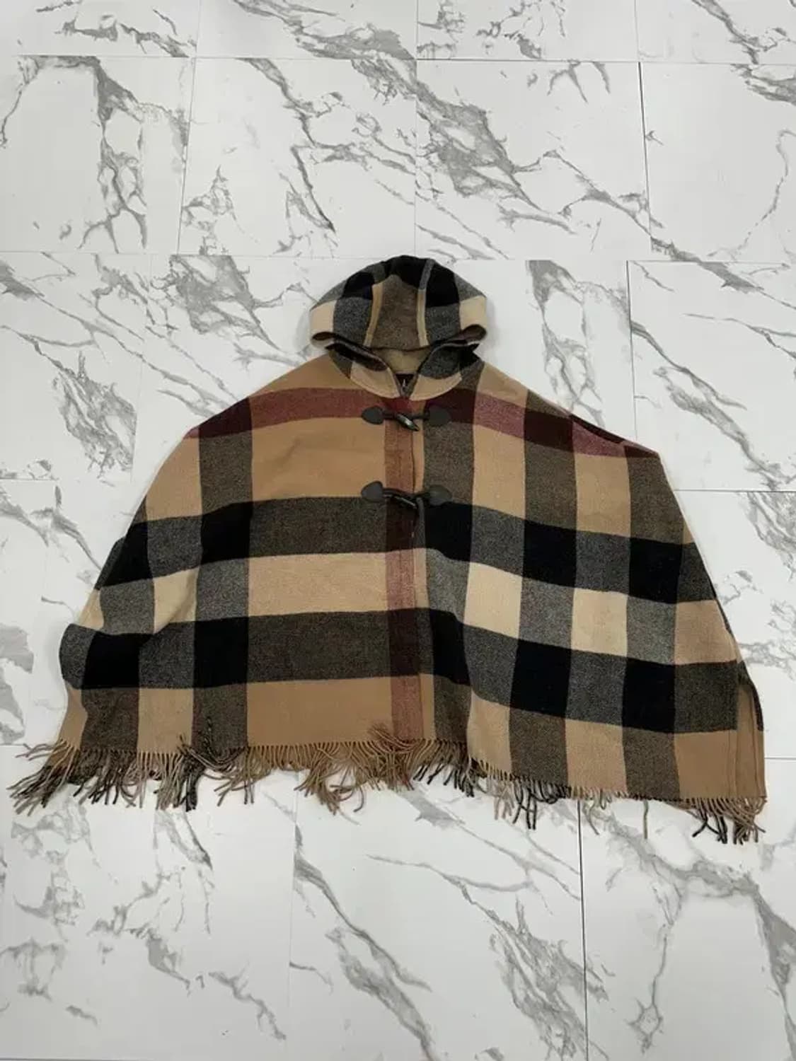 닥스 체크 더플 케이프 상품이미지1