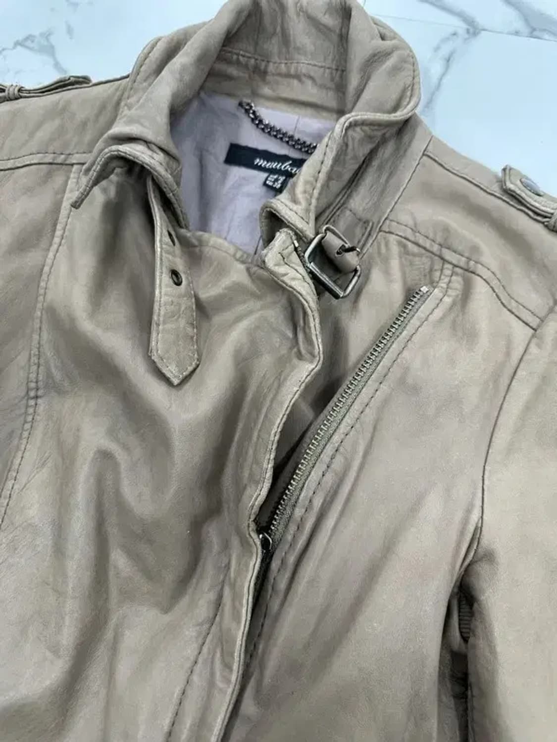 MUUBA 무바 베이지 라이더자켓 상품이미지3