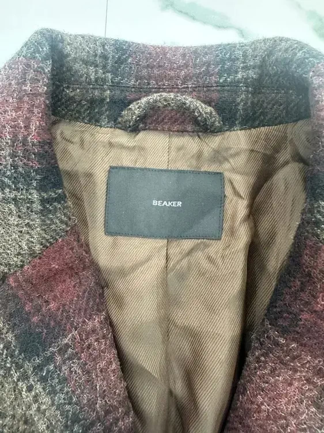 비이커 체크 코트 상품이미지5