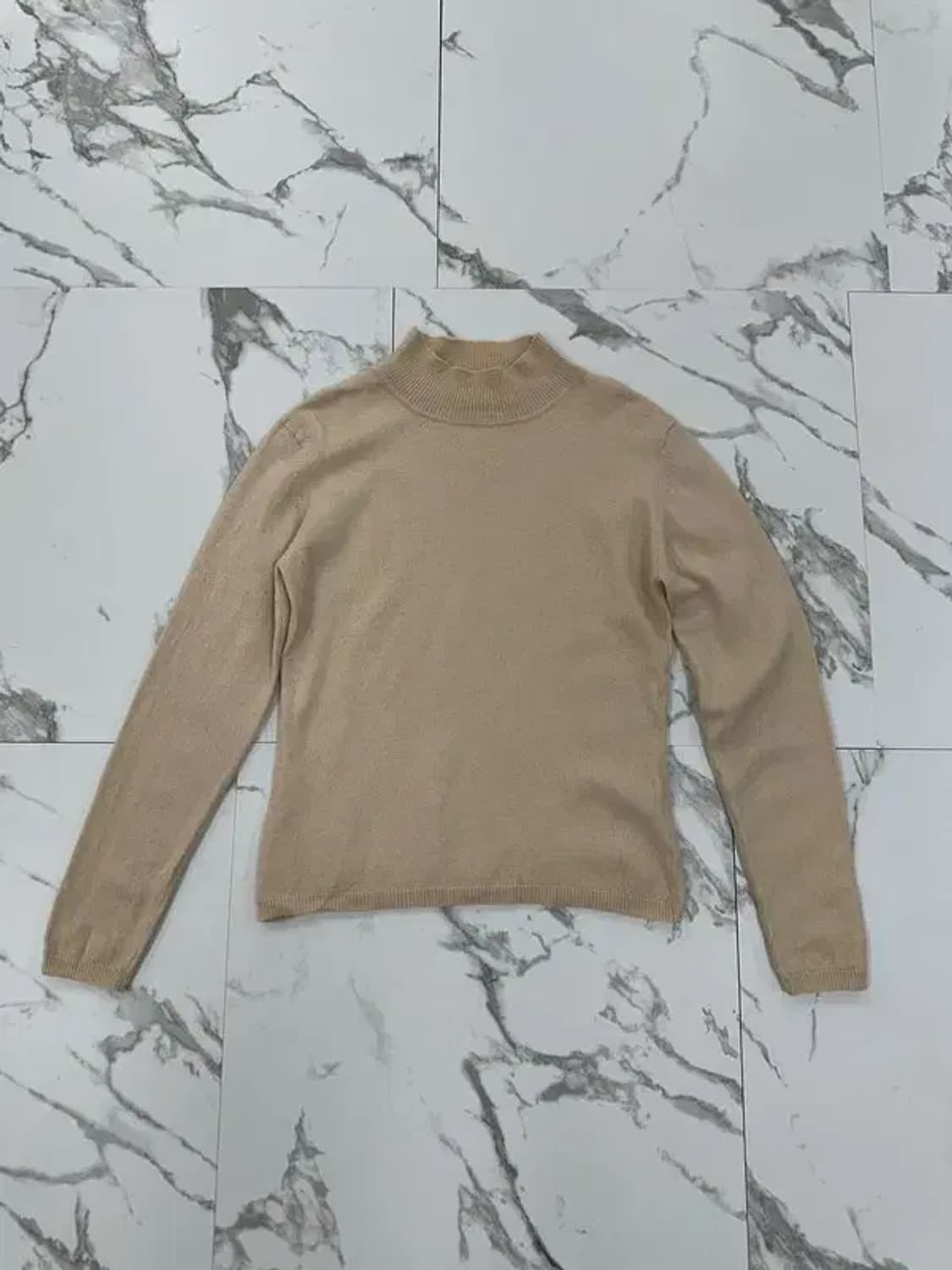 빈티지 캐시미어 100% 아이보리 목폴라 니트 상품이미지1