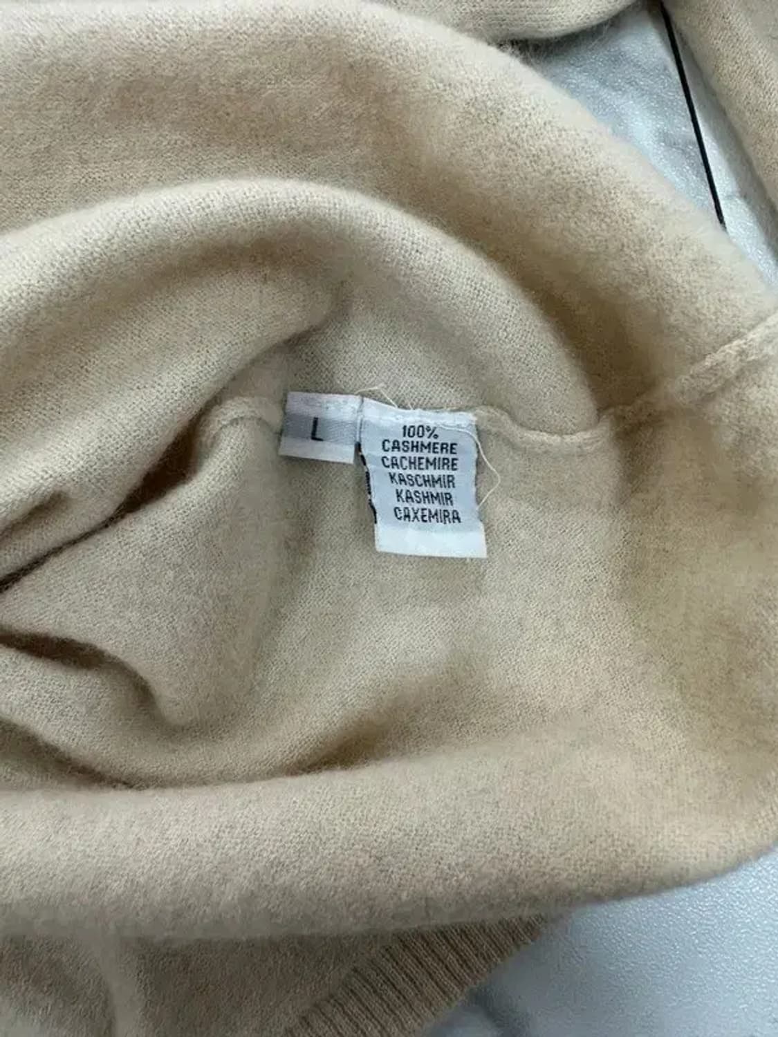 빈티지 캐시미어 100% 아이보리 목폴라 니트 상품이미지4