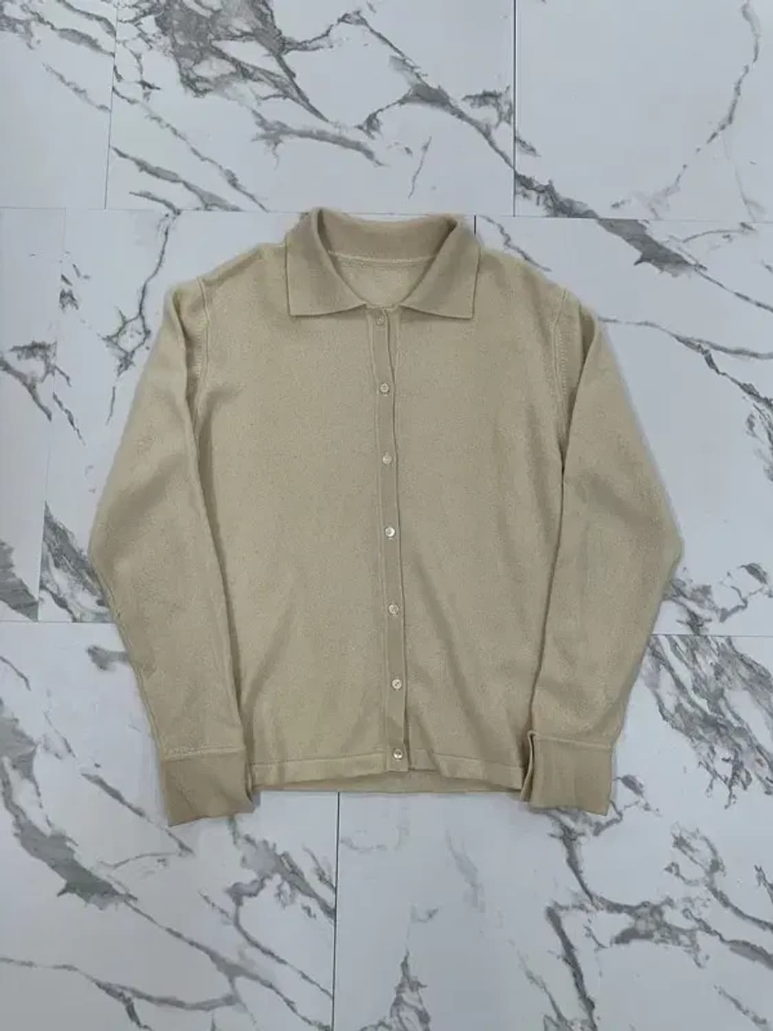 빈티지 캐시미어 100% 아이보리 가디건 상품이미지1