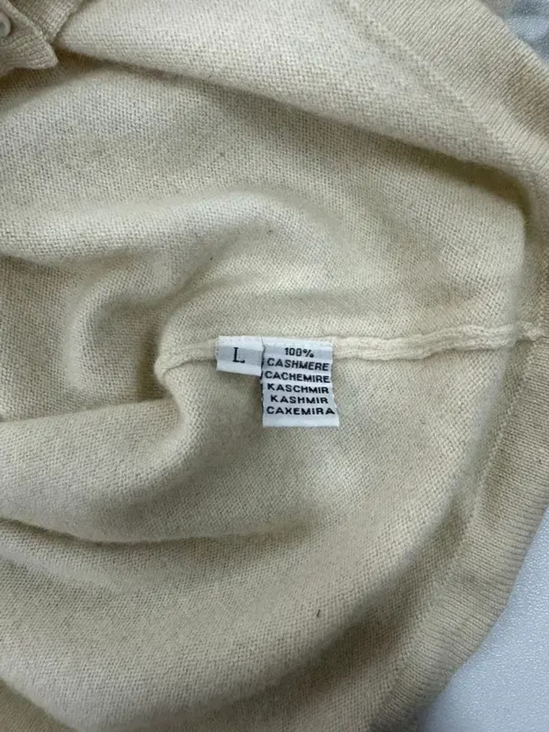 빈티지 캐시미어 100% 아이보리 가디건 상품이미지3