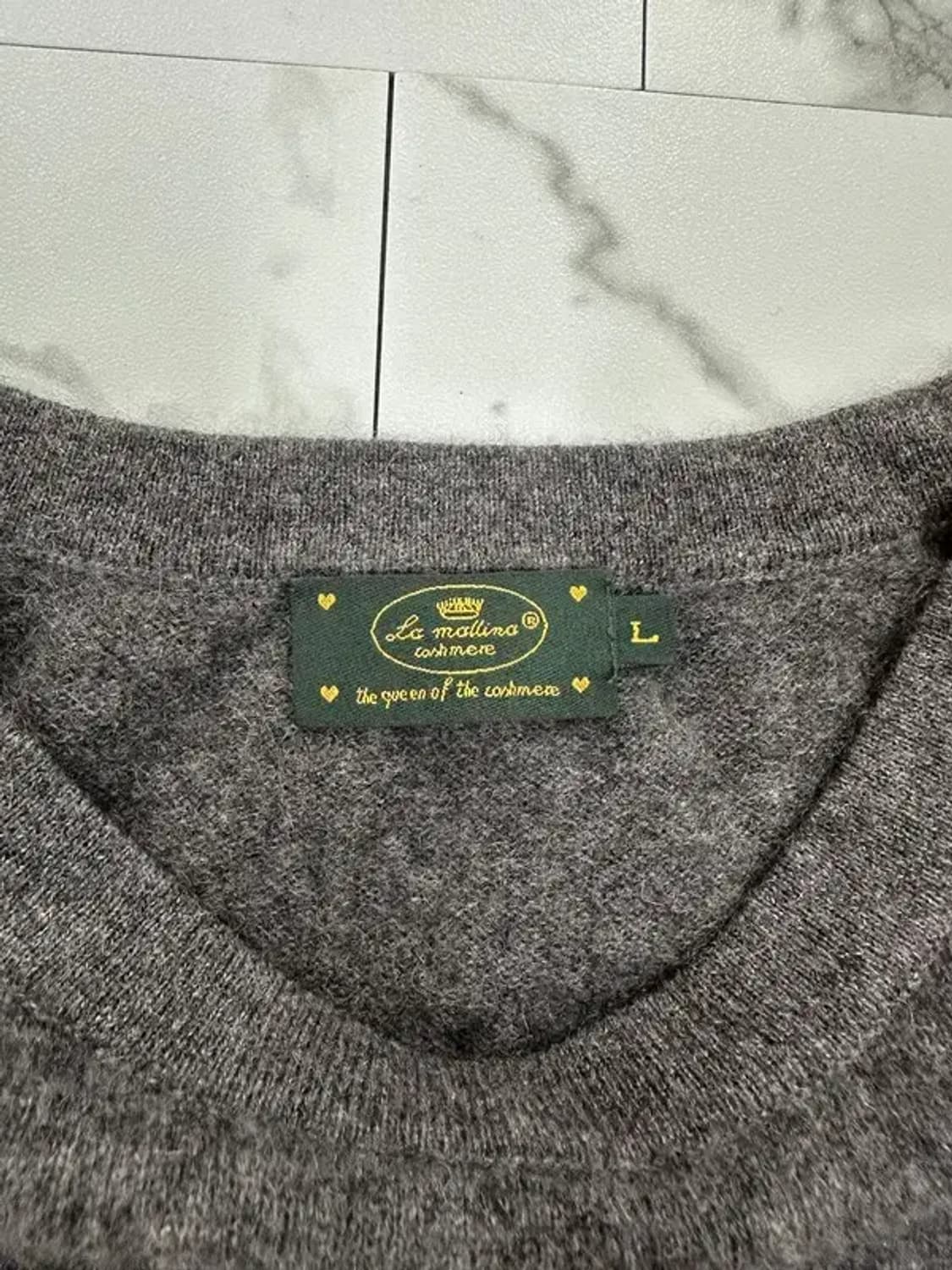 빈티지 캐시미어 100% 그레이 니트 상품이미지3
