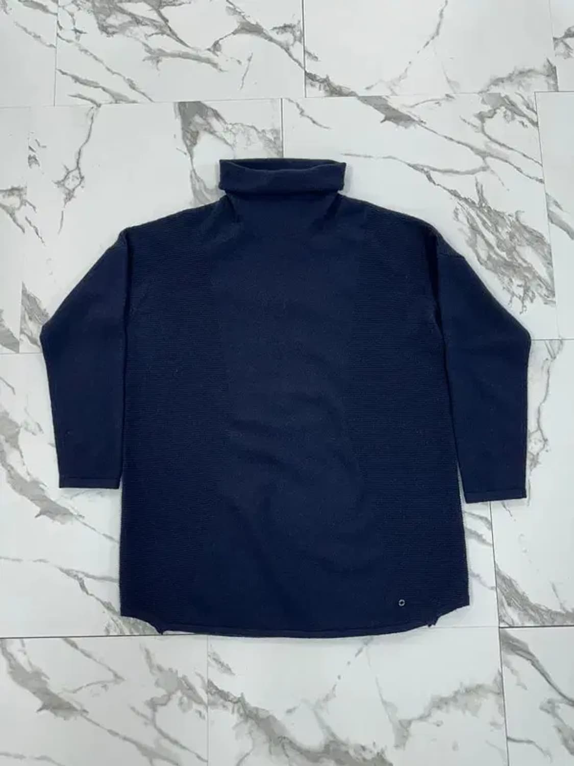 빈티지 캐시미어 100% 네이비 목폴라 니트 상품이미지1