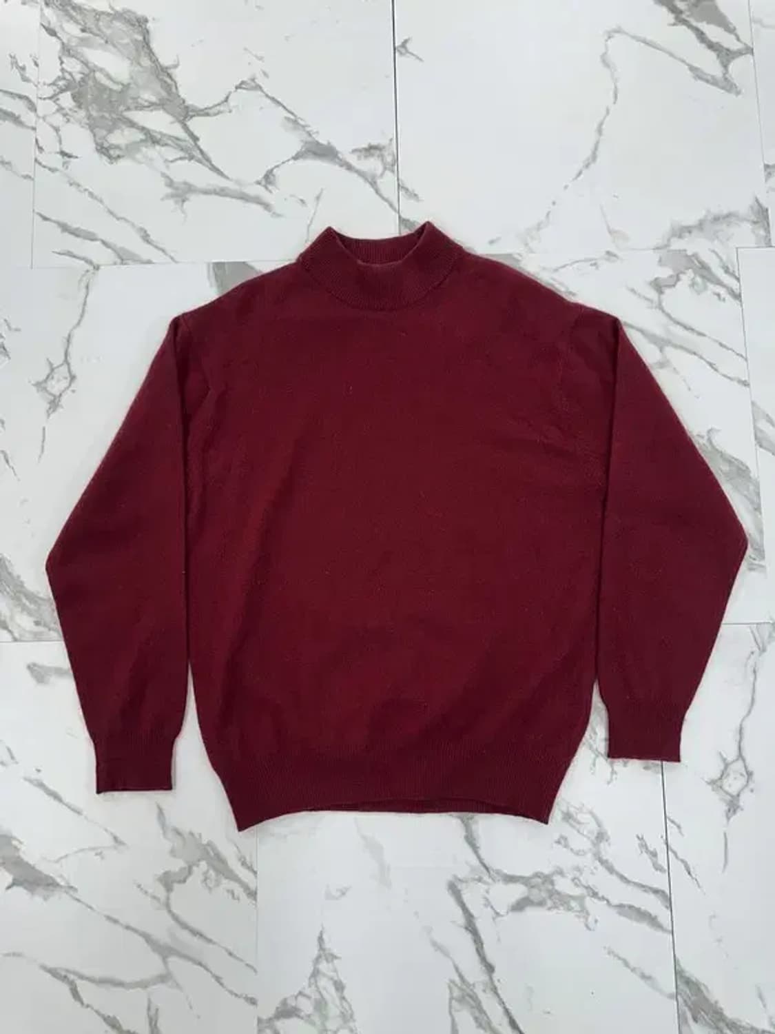 빈티지 캐시미어 100% 버건디 니트 상품이미지1