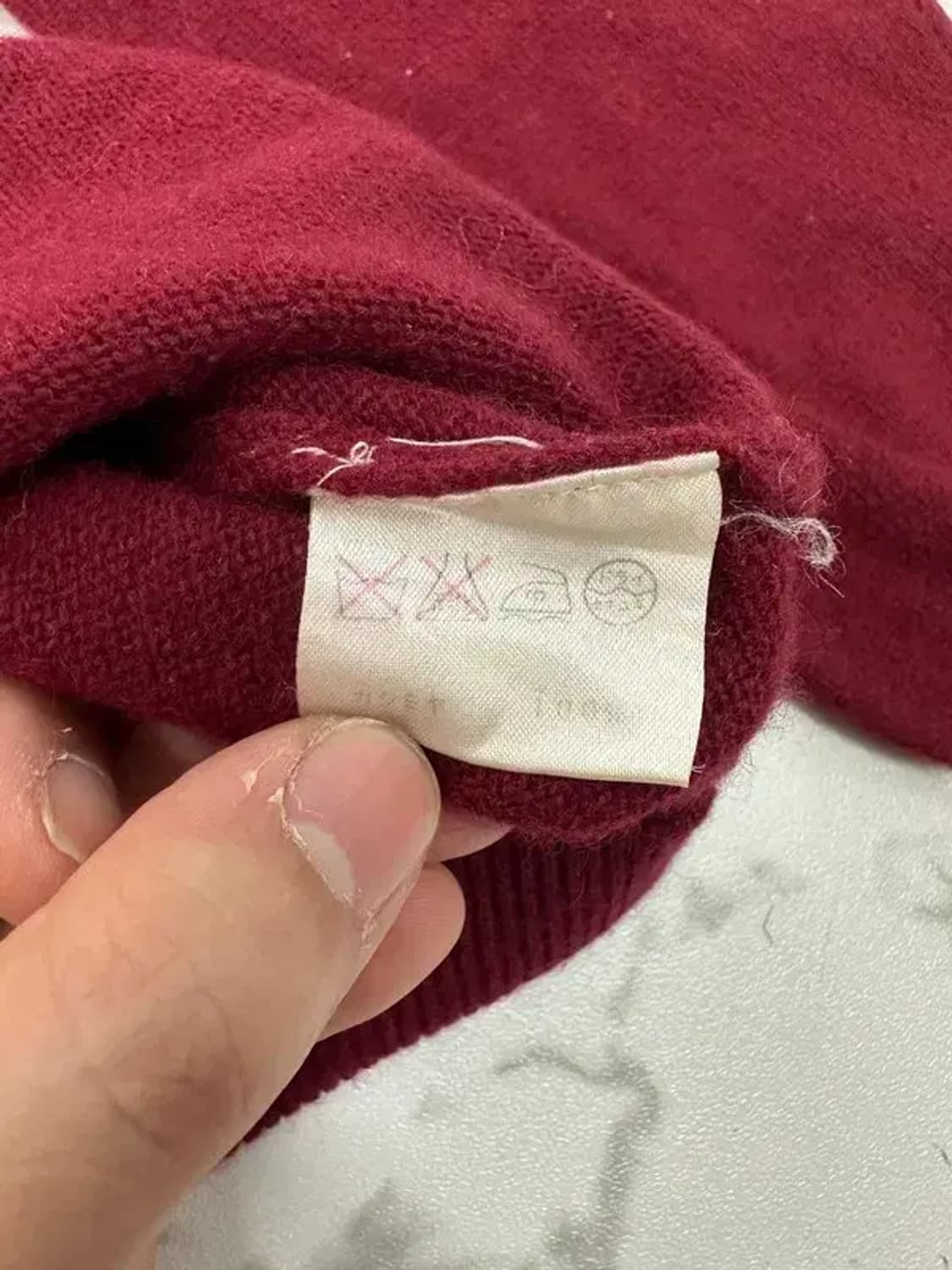 빈티지 캐시미어 100% 버건디 니트 상품이미지4