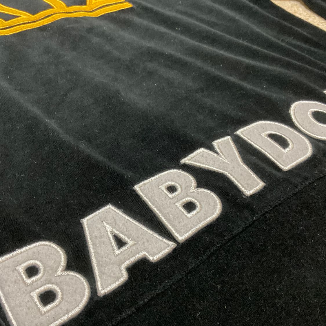 babydoll 벨벳 집업 베이비돌 블랙 트랙 자켓 레오파드 호피 자수 상품이미지7