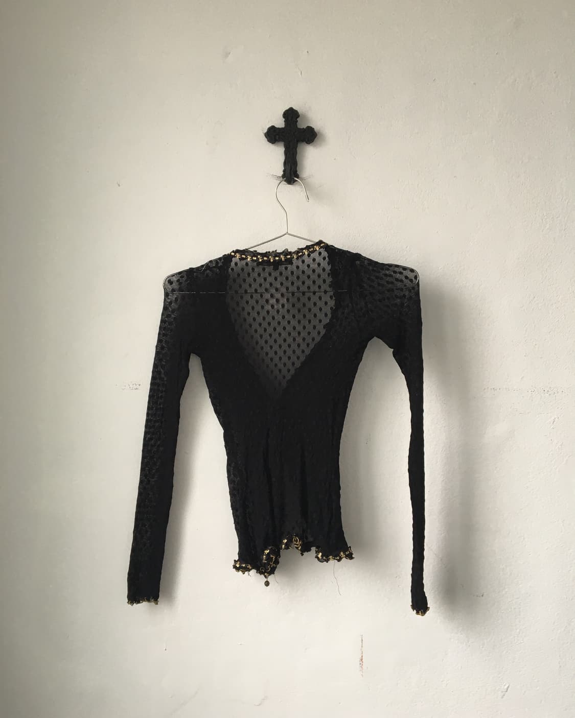 Dot pattern mesh cardigan 상품이미지2