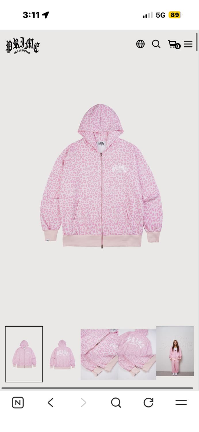 프라임멤버스 핑크 후드집업 상품이미지2