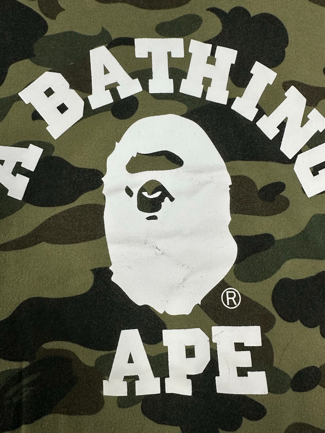 베이프 카모 컬리지 반팔 티셔츠 그린 상품이미지5